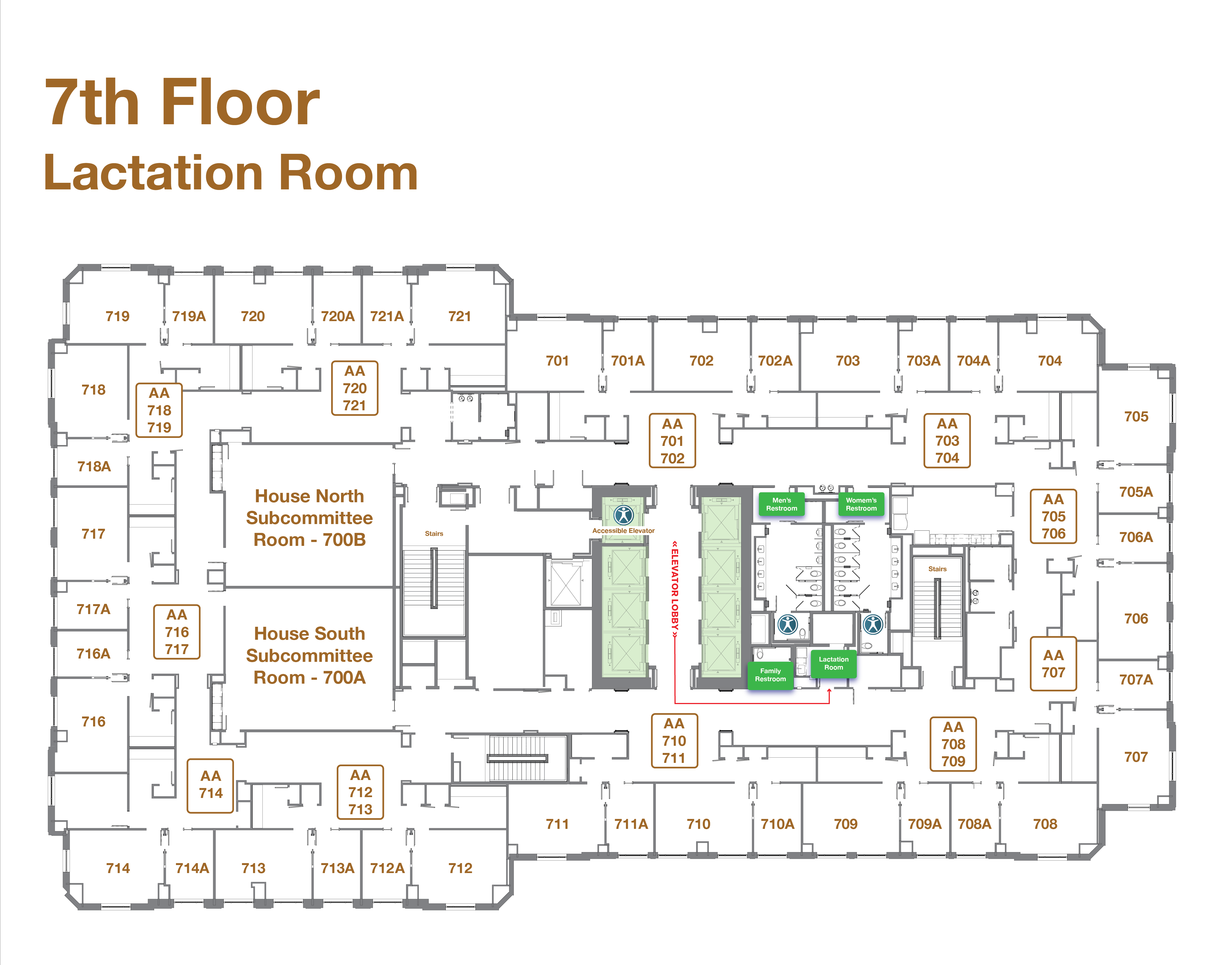 Map of 7st Floor Lactation Room, General Assembly Building