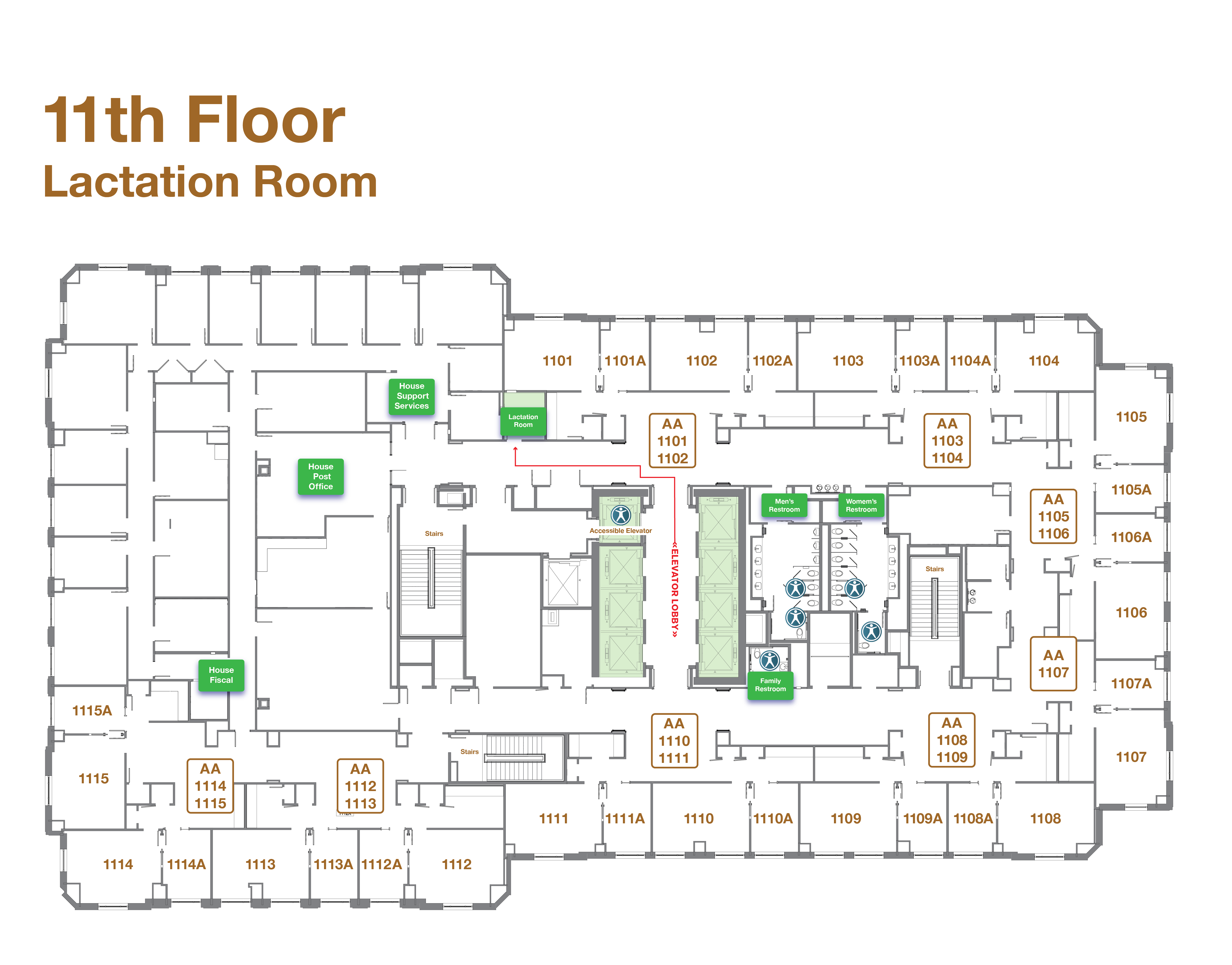 Map of 8th Floor Lactation Room, General Assembly Building