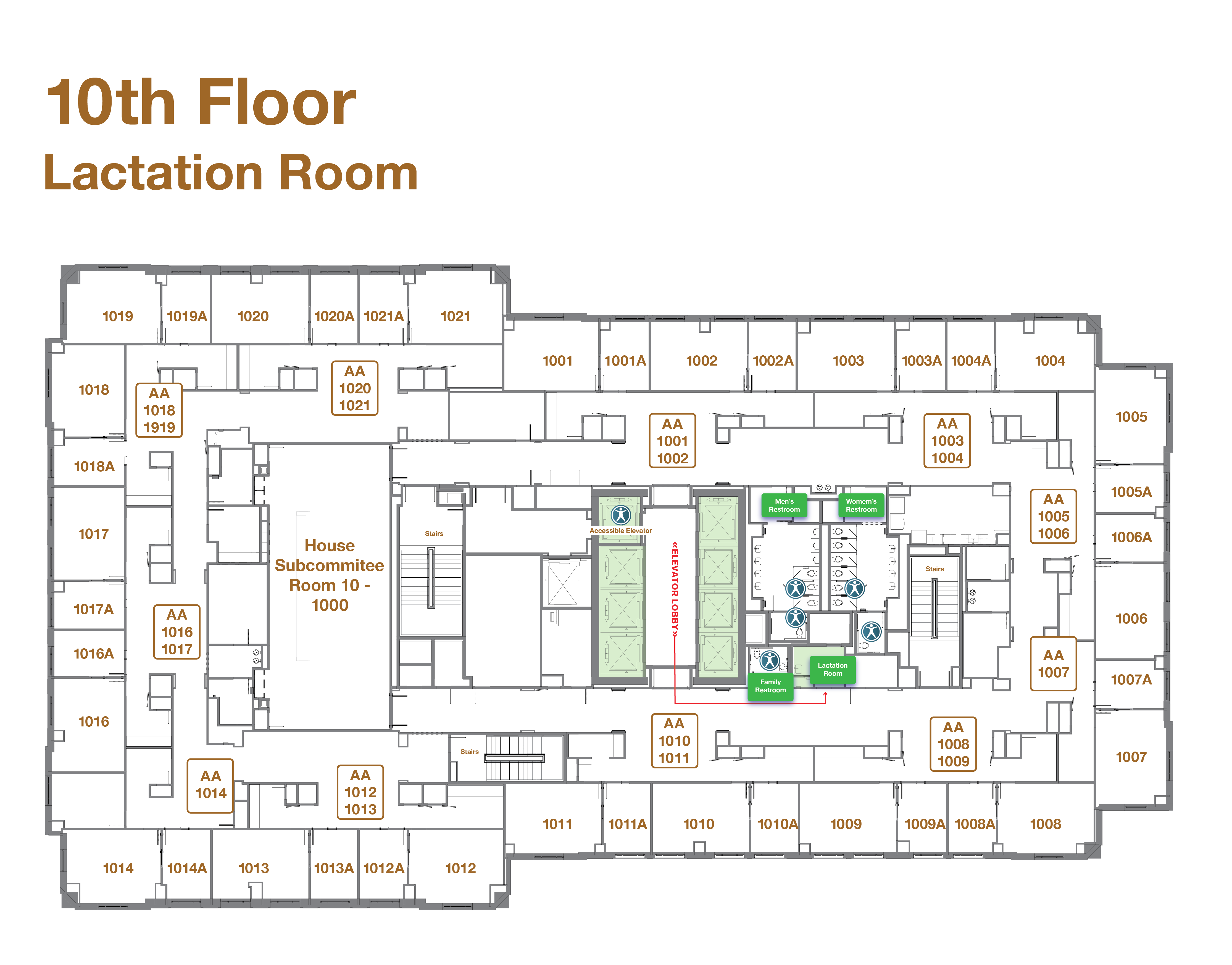 Map of 9th Floor Lactation Room, General Assembly Building