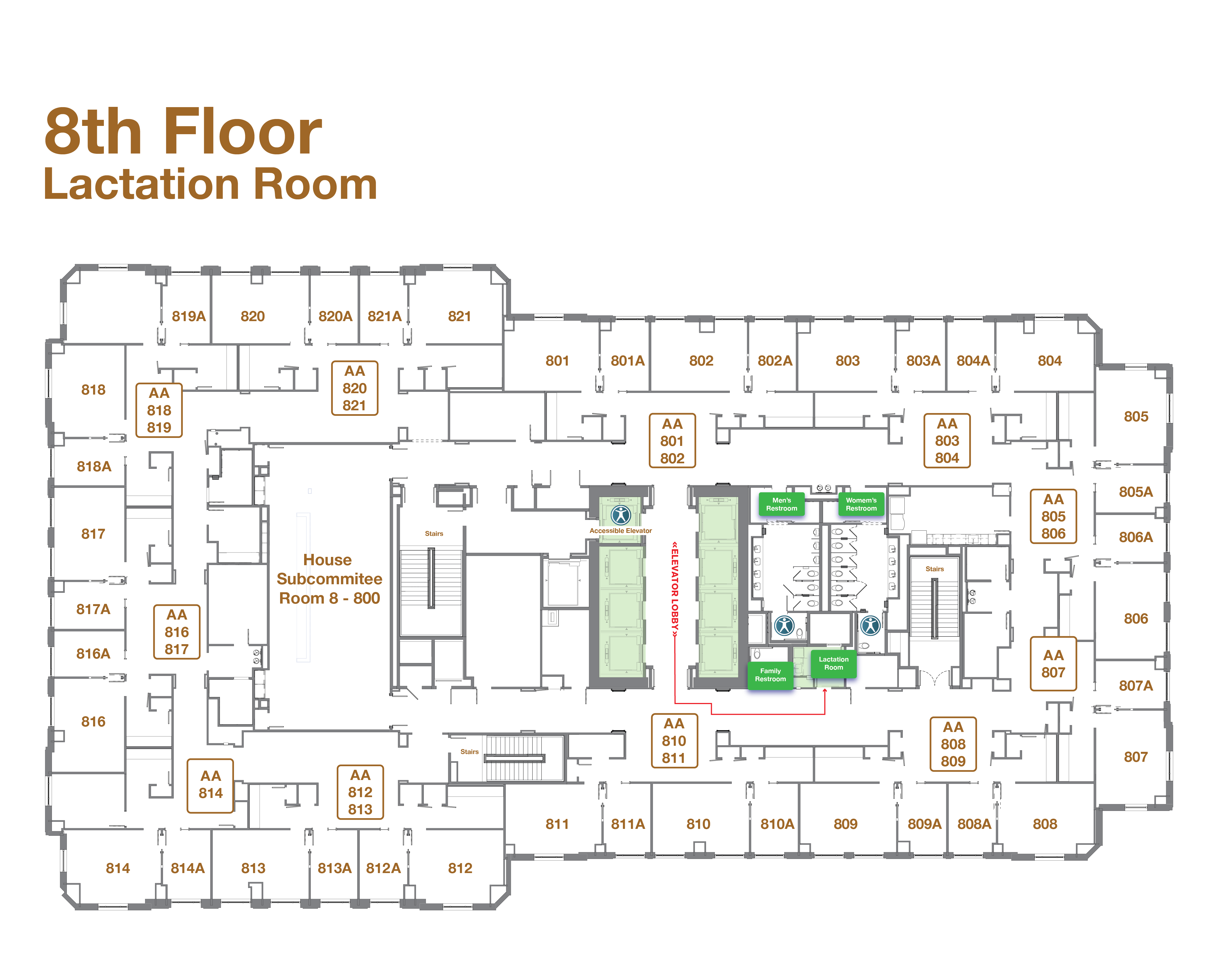 Map of 11th Floor Lactation Room, General Assembly Building